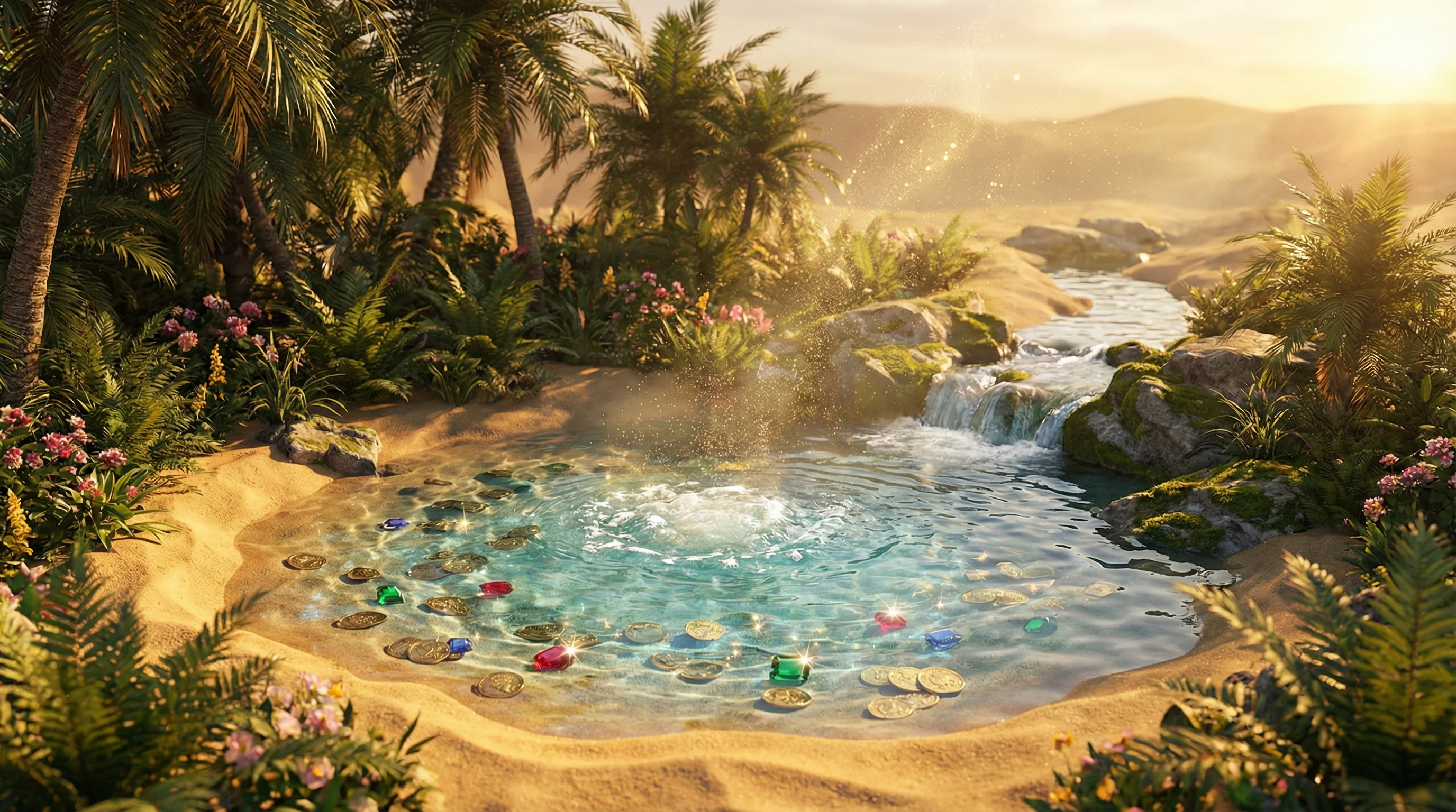 pg游戏每周返水沙漠甘泉金币宝石清泉